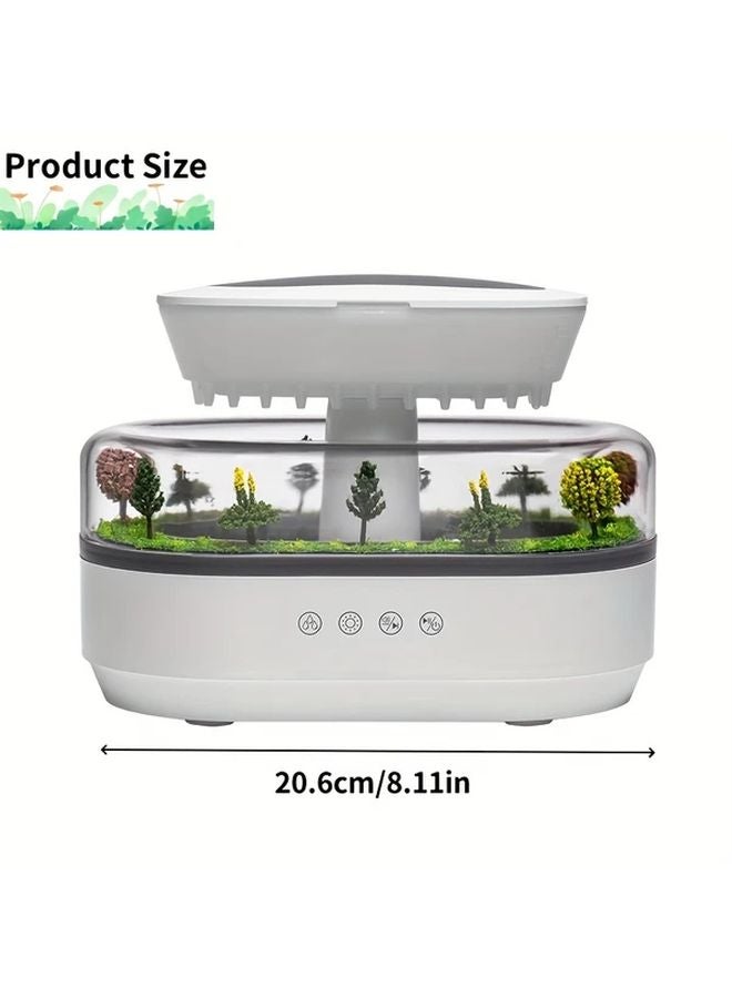 Forest Micro Landscape Diffuser With Seven Color Gradient Light Raindrop Music Essential Oil Home Decor - Image 4