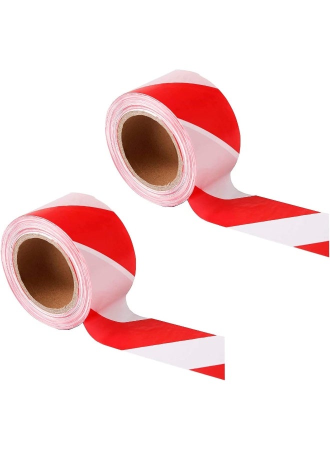 Royal Apex 3‚X45 Meter Red And White Barricade Caution Hazard Warning Safety Stripe Tape Non-Adhesive For Danger/Hazardous Areas. Pack Of 2  - Image 1