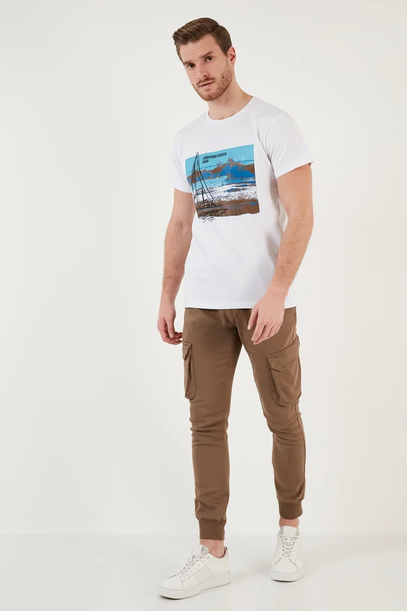 بوراتي Printed Crew Neck 100% Cotton Slim Fit T Shirt Men's T Shirt 541YELKEN24
