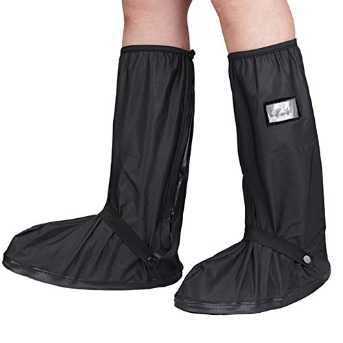 KRATARC Water-Resistant Shoes Covers Foldable Rain Boot Reflective Snow for Men Women Outdoor Cycling Walking Hiking (Black, L) - Image 1
