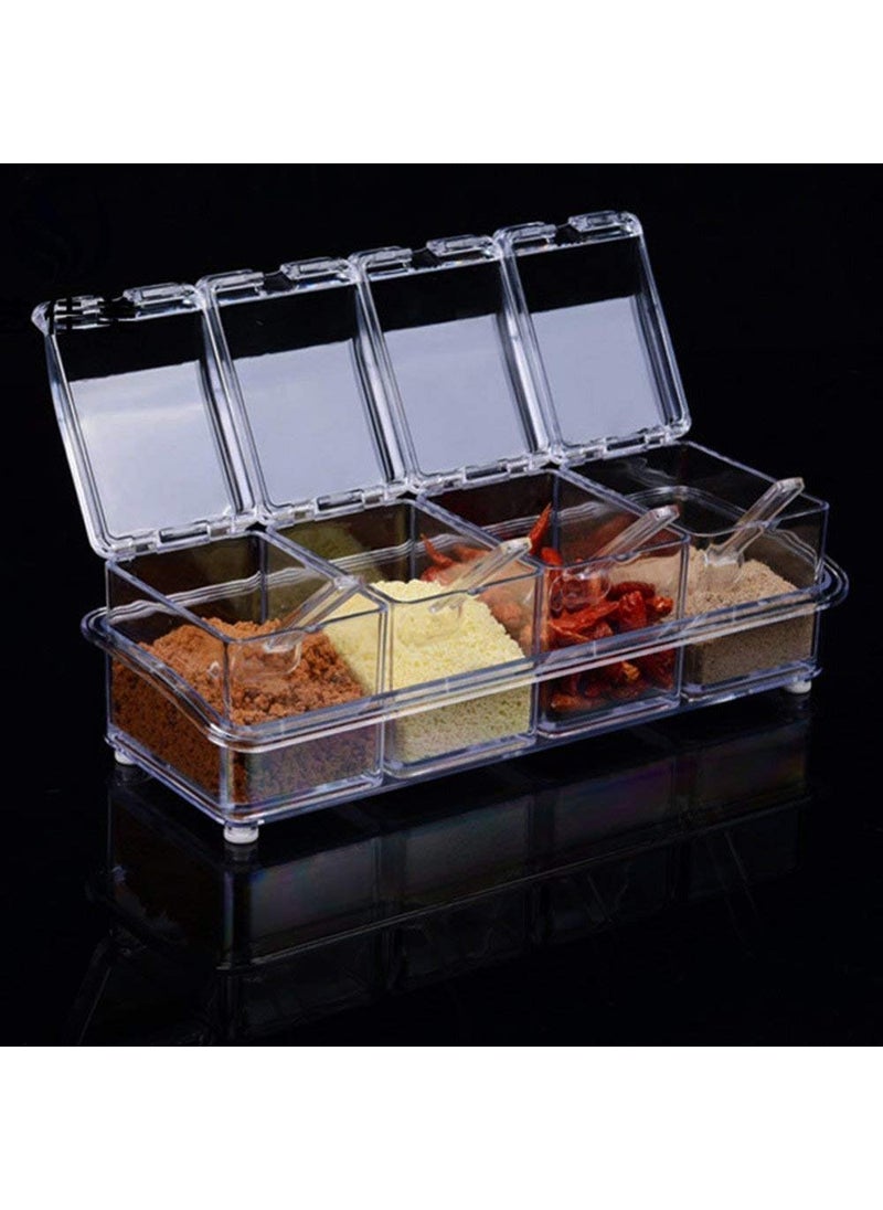 JK jk Acrylic Seasoning Salt Spice Container Set, Transparent  - Image 3