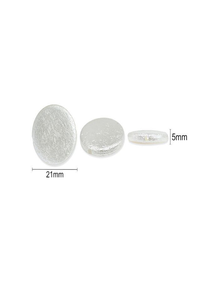 Satra Traders Crushed Round Pearl Finish Flatback Beads for DIY Jewellery Craft Making | Size : 21mm | PB307 - Image 3
