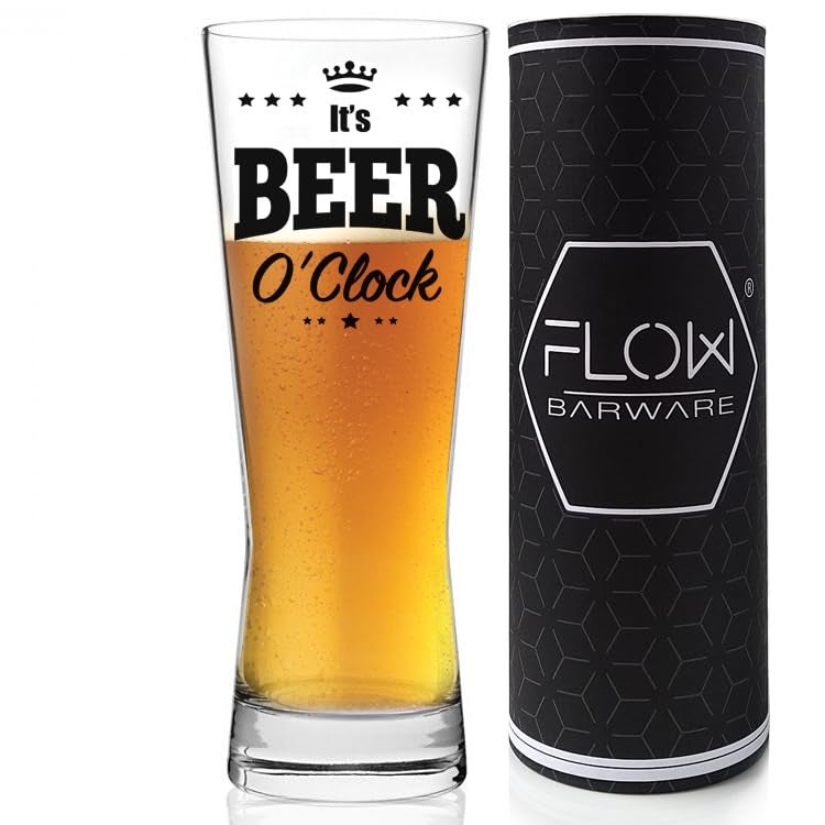 FLOW Barware طقم هدايا أكواب البيرة من فلو باروير للرجال - كوب بيرة عملاق - طقم أنبوب هدايا - بيرة - هدايا بيرة الحرف للرجال - هدايا مشروبات يوم الأب المبتكرة للأب أو الأخ - أكواب بيرة رائعة