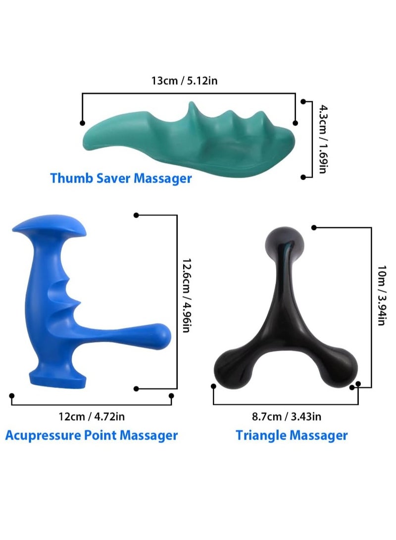 general Manual Trigger Point Massage Tool and Thumb Saver for Full Body Deep Tissue Massage, with 3-Legged Massage Knobs, Stress Relief - Image 2