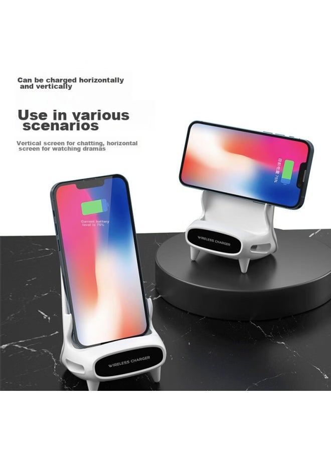 Bkayp Compatible With Apple Wireless Charger, 15w Fast Charging, Stand For Phones And Tablets, Small Chair, Speaker, For Iphone 14/13, Huawei, Android, Vivo, Xiaomi, Oppo - Image 2