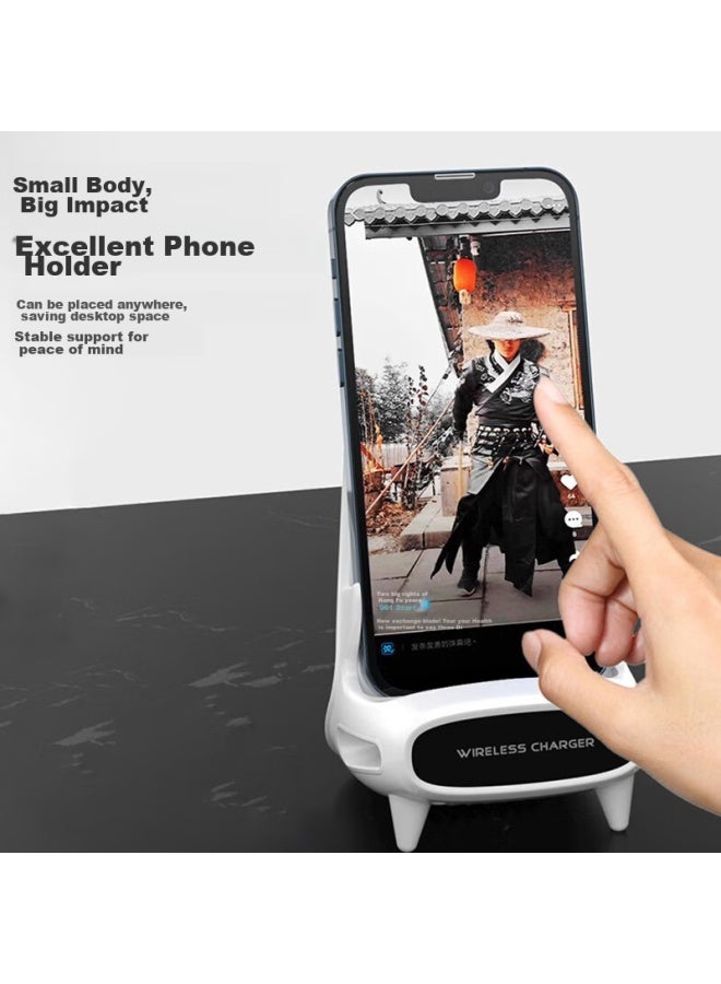 Bkayp Compatible With Apple Wireless Charger, 15w Fast Charging, Stand For Phones And Tablets, Small Chair, Speaker, For Iphone 14/13, Huawei, Android, Vivo, Xiaomi, Oppo - Image 5