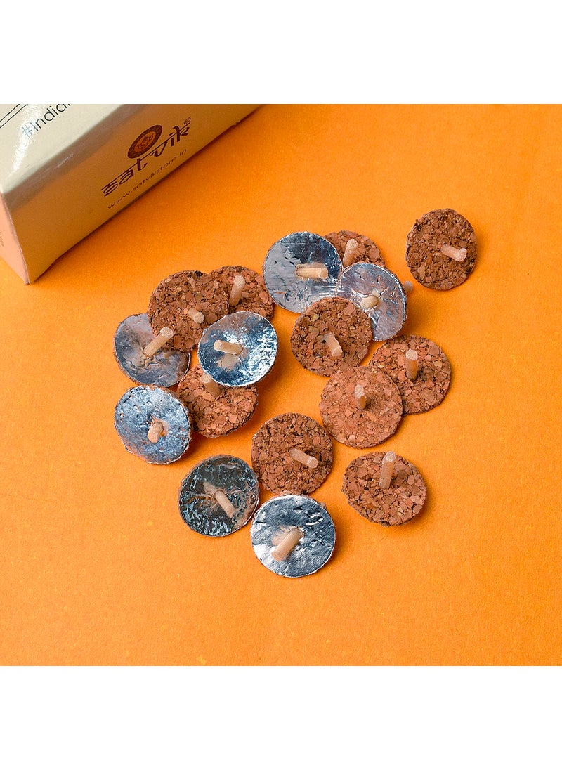 SATVIK STORE SATVIK 200 Piece 20 mm Round Floating Wicks for Oil Cups with Cork Disc Holders Cork Wicks Essential Oil Wicks  - Image 4