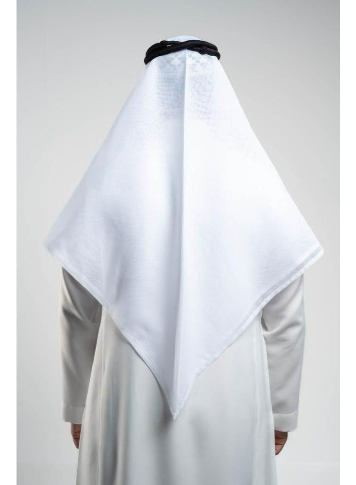 Lebbson Premium White Cotton Ghutra - Classic Saudi Design, Breathable & Comfortable - Image 3