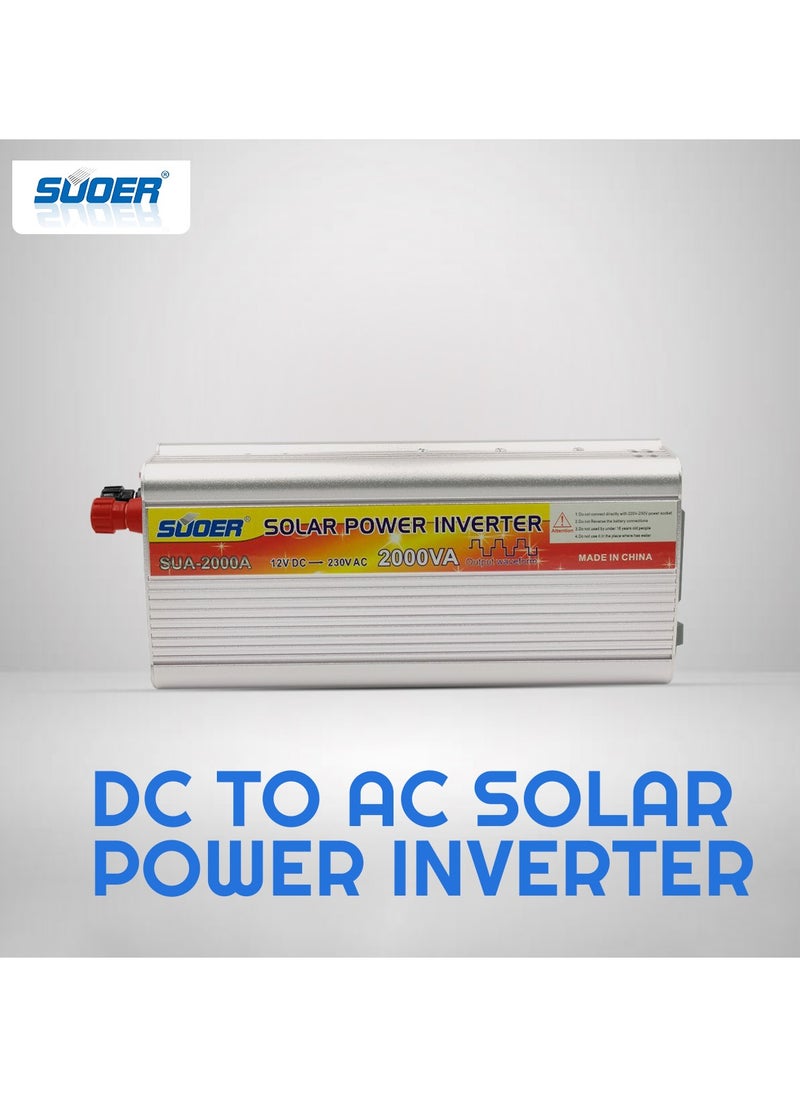 سوير - محول طاقة شمسية من تيار مستمر إلى تيار متردد DC12V إلى AC230V عاكس 2000VA - SUOER SUA2000A - Image 1