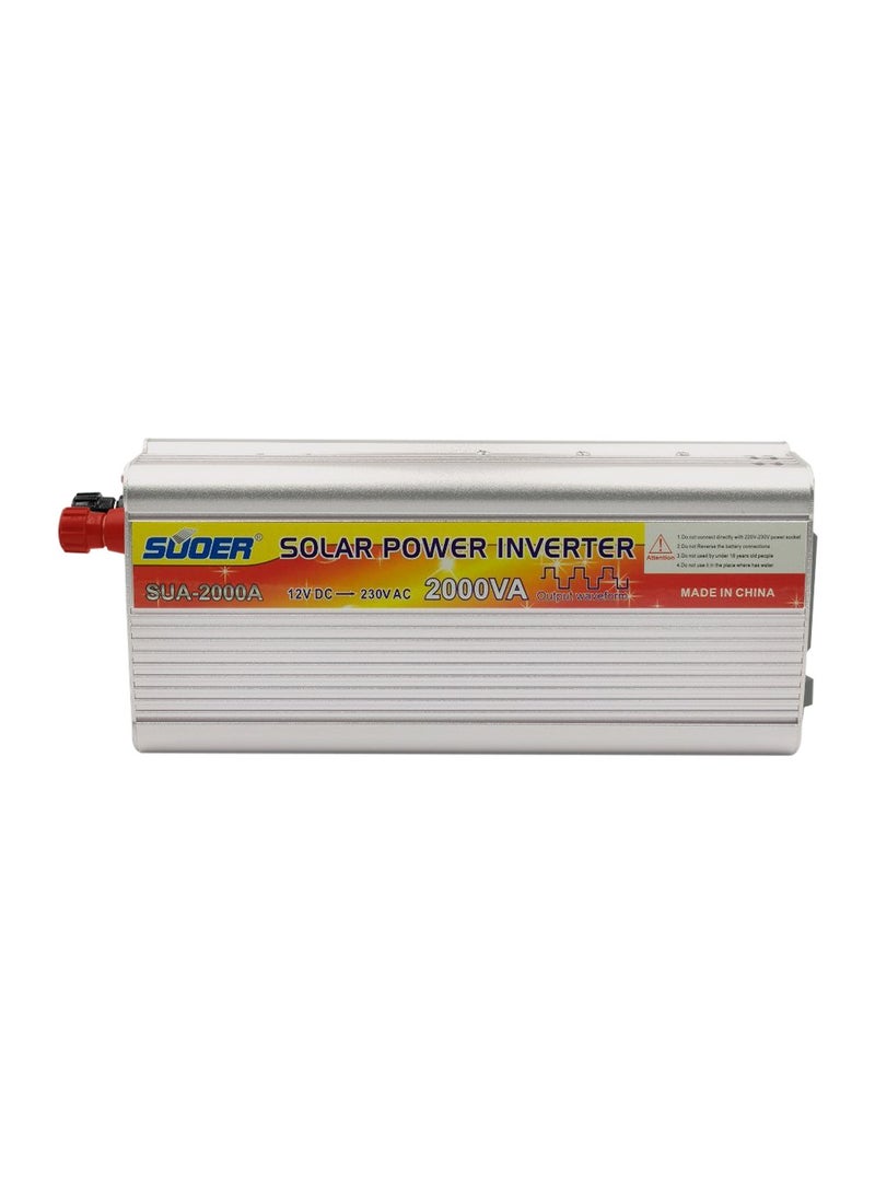 سوير - محول طاقة شمسية من تيار مستمر إلى تيار متردد DC12V إلى AC230V عاكس 2000VA - SUOER SUA2000A - Image 1