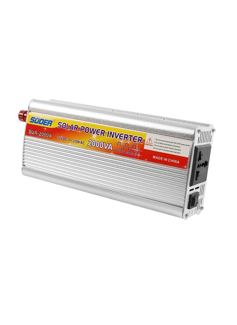 سوير - محول طاقة شمسية من تيار مستمر إلى تيار متردد DC12V إلى AC230V عاكس 2000VA - SUOER SUA2000A - Image 1