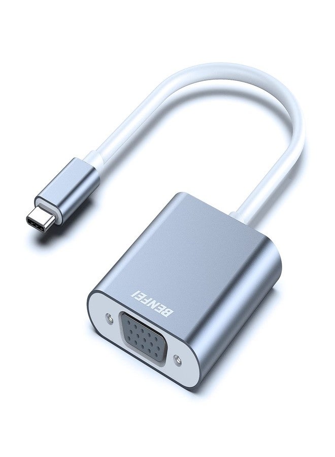 بنفي محول BENFEI من USB C إلى VGA، محول Thunderbolt 3/4 إلى VGA متوافق مع سلسلة iPhone 15، وMacBook Pro/Air 2023، وiPad Pro، وiMac، وS23، وXPS 17، وSurface Book 3 والمزيد [غلاف من الألومنيوم، رمادي] - Image 1