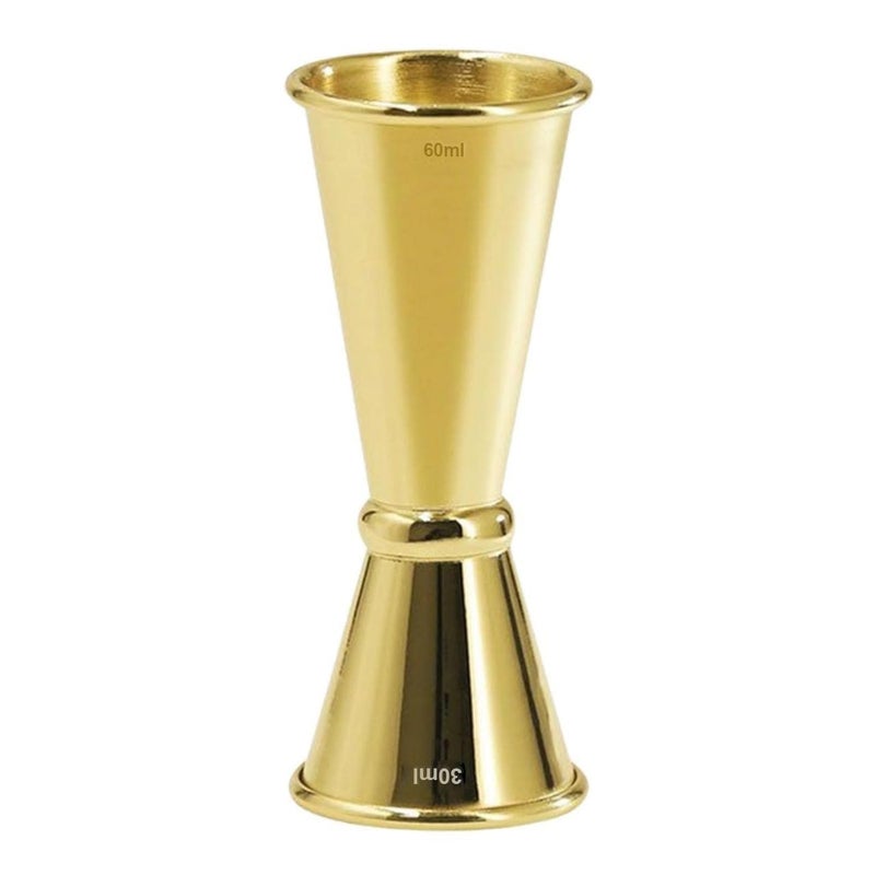 FINALITY Gold Cocktail Measuring Jigger | 30ml/60ml Dual-Sided Bar Tool | Professional Stainless Steel Jigger for Home Bar & Bartenders - Image 1