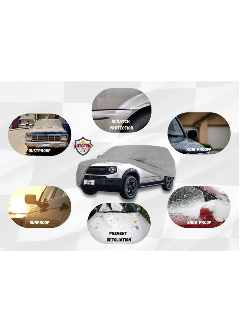 Zipporah All Weather Premium Lightweight 6-Layers Protective Car Cover 210T Compatible for 2024-2025 Jetour T1 with Left Driver Side Door Zipper, Security Lock and Mirror Pockets - Image 4