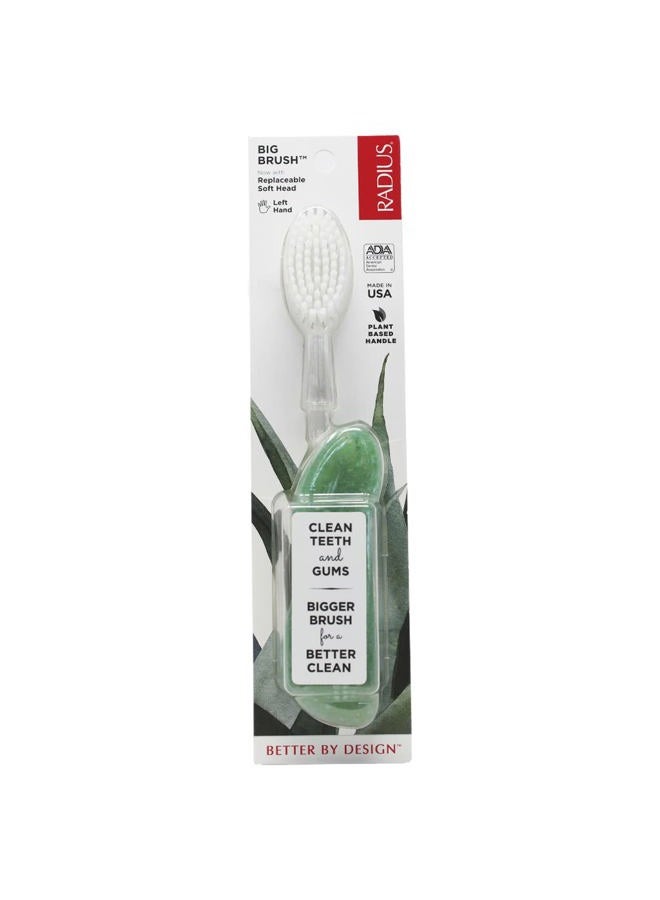 Radius Toothbrush Big Brush with Replaceable Head Left Hand Soft Soda Pop Eco-Grind 1 Unit, BPA Free and ADA Accepted, Designed to Clean Teeth and Reduce The Risk of Gum Disease - Image 2