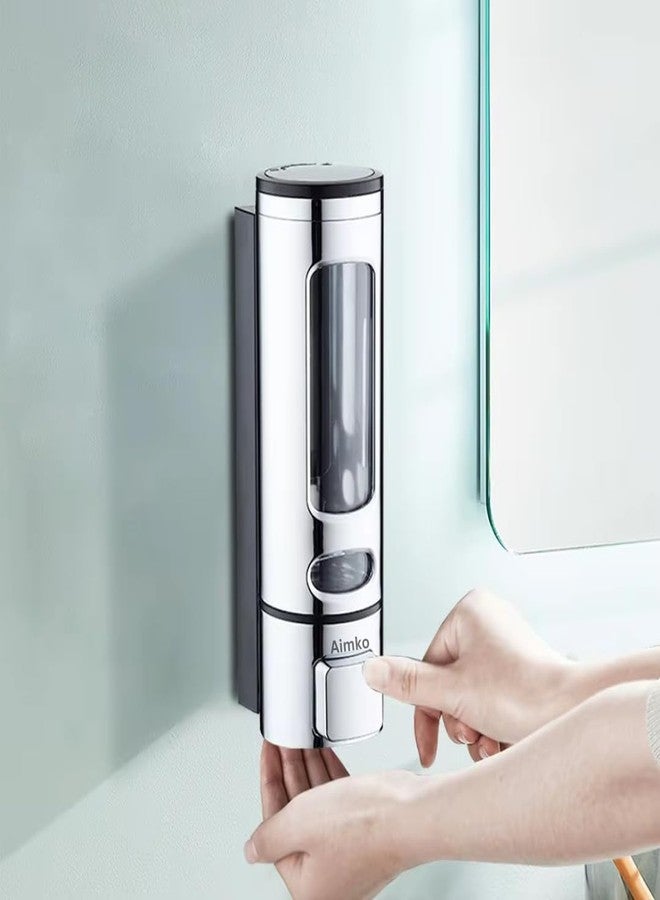 AIMKO 400 ML Wall Mounted Soap Dispenser | ABS Material with Transparent Liquid Indicator, Ideal Hand Wash Dispenser Bottles | Ideal for Wash Basin or Kitchen Sink | Home | Office (Chrome) - Image 2