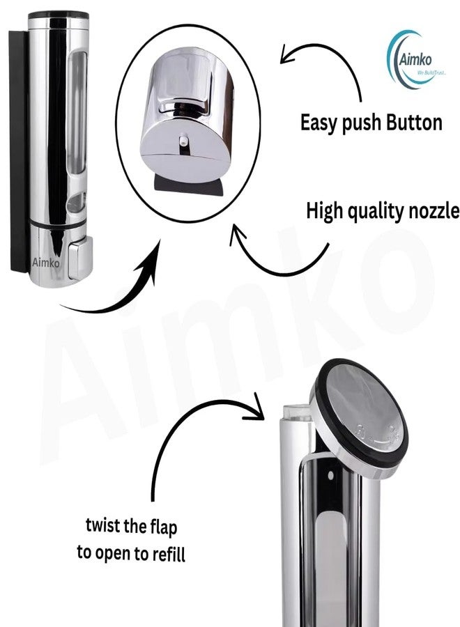 AIMKO 400 ML Wall Mounted Soap Dispenser | ABS Material with Transparent Liquid Indicator, Ideal Hand Wash Dispenser Bottles | Ideal for Wash Basin or Kitchen Sink | Home | Office (Chrome) - Image 4
