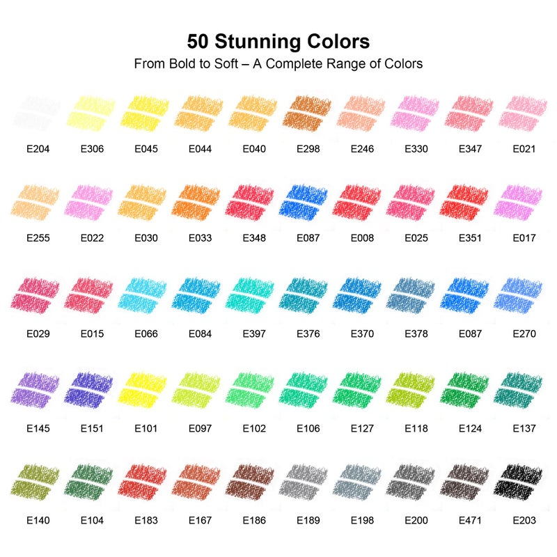 KALOUR 50 Colors Erasable Colored Pencils Set - Easy to Erase, Vibrant and Smooth Coloring Pencils with Erasers - Ideal for Drawing, Sketching, and Coloring Books -Perfect for Adults Beginners Artists - Image 3
