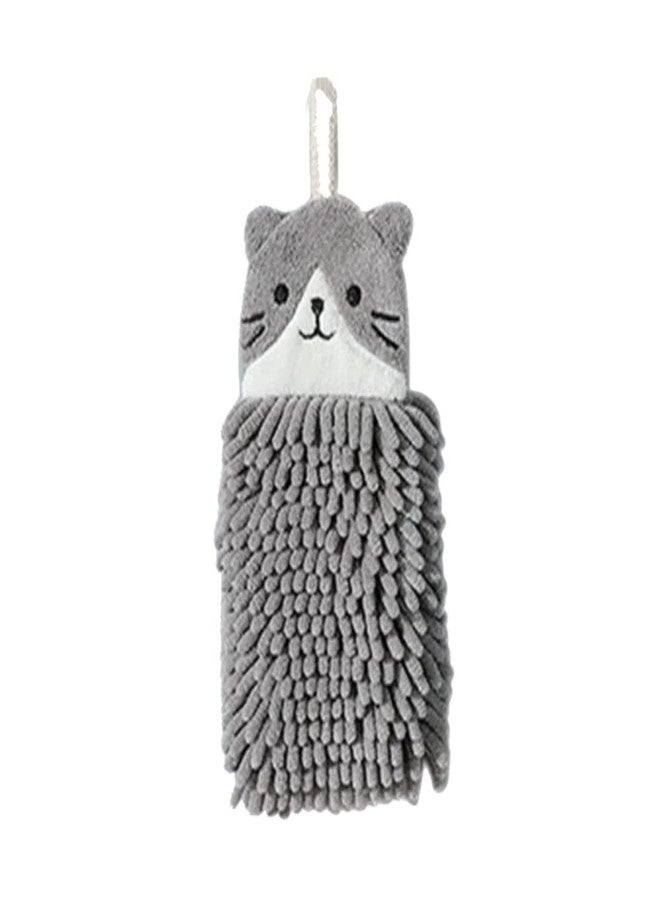 GTONEE Cute Cat Chenille Hand Towel - Ultra Soft, Highly Absorbent, Thick, Quick Drying, Children's Bathroom & Kitchen Towel - Image 1