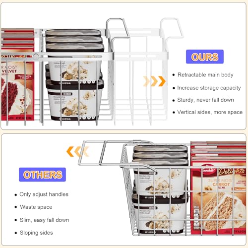 Homics Large Freezer Baskets for Chest Freezer with Dividers, Deep Freezer Organizer Bins Expandable 15.5"~24.5", Hanging Storage Container Baskets for Chest Freezer Sort Frozen Meats - Image 5