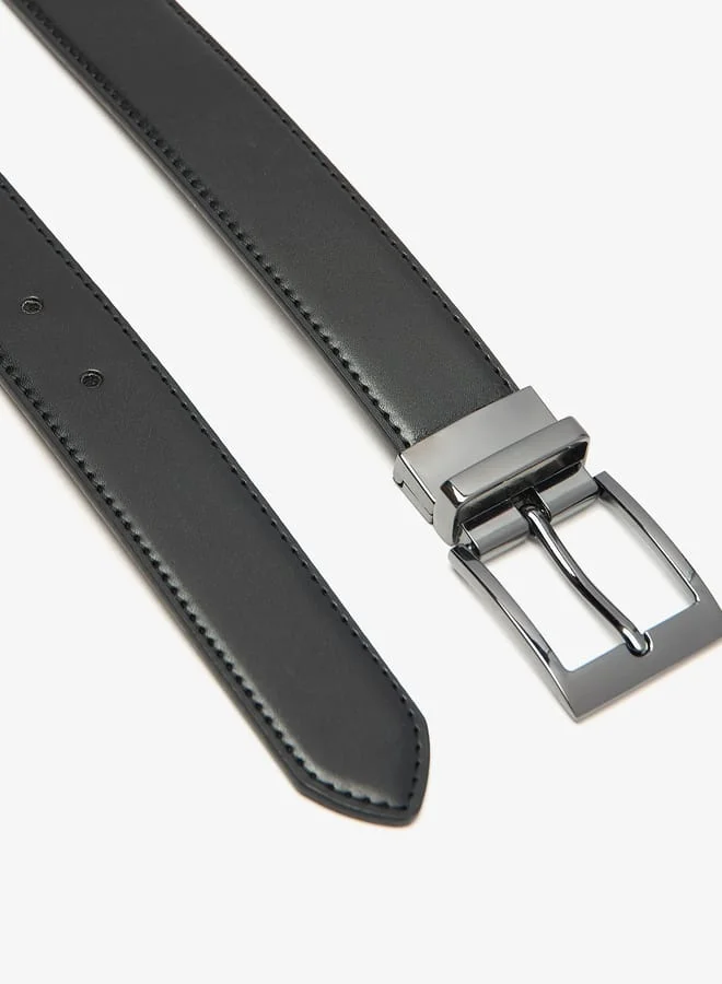 LBL by Shoexpress Men's Solid Belt with Pin Buckle Closure