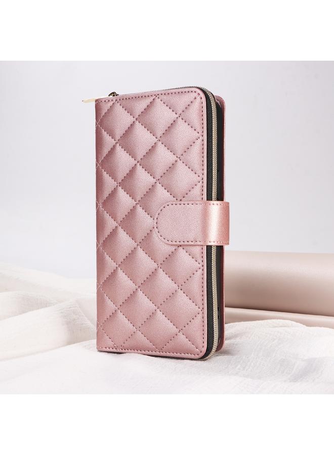 Zaboon Case For iPhone 13 Pro Crossbody Rhombic Zipper Tower Buckle Leather Phone Case with Lanyard - Image 2