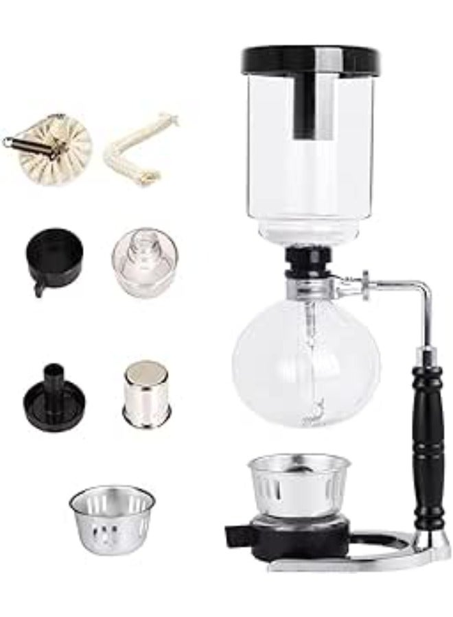 Coffee Maker Siphon Tea Japanese Style Syphon Pot Vacuum Coffee Maker Machine Glass Type 3 Cup  - Image 1
