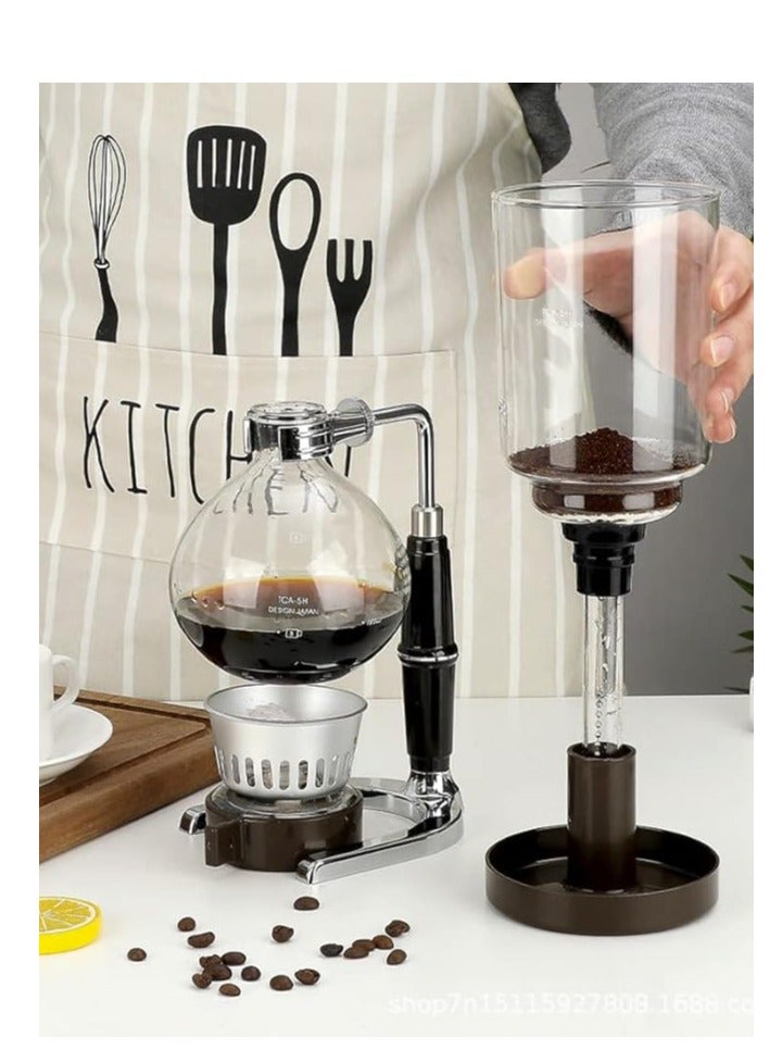 Coffee Maker Siphon Tea Japanese Style Syphon Pot Vacuum Coffee Maker Machine Glass Type 3 Cup  - Image 2