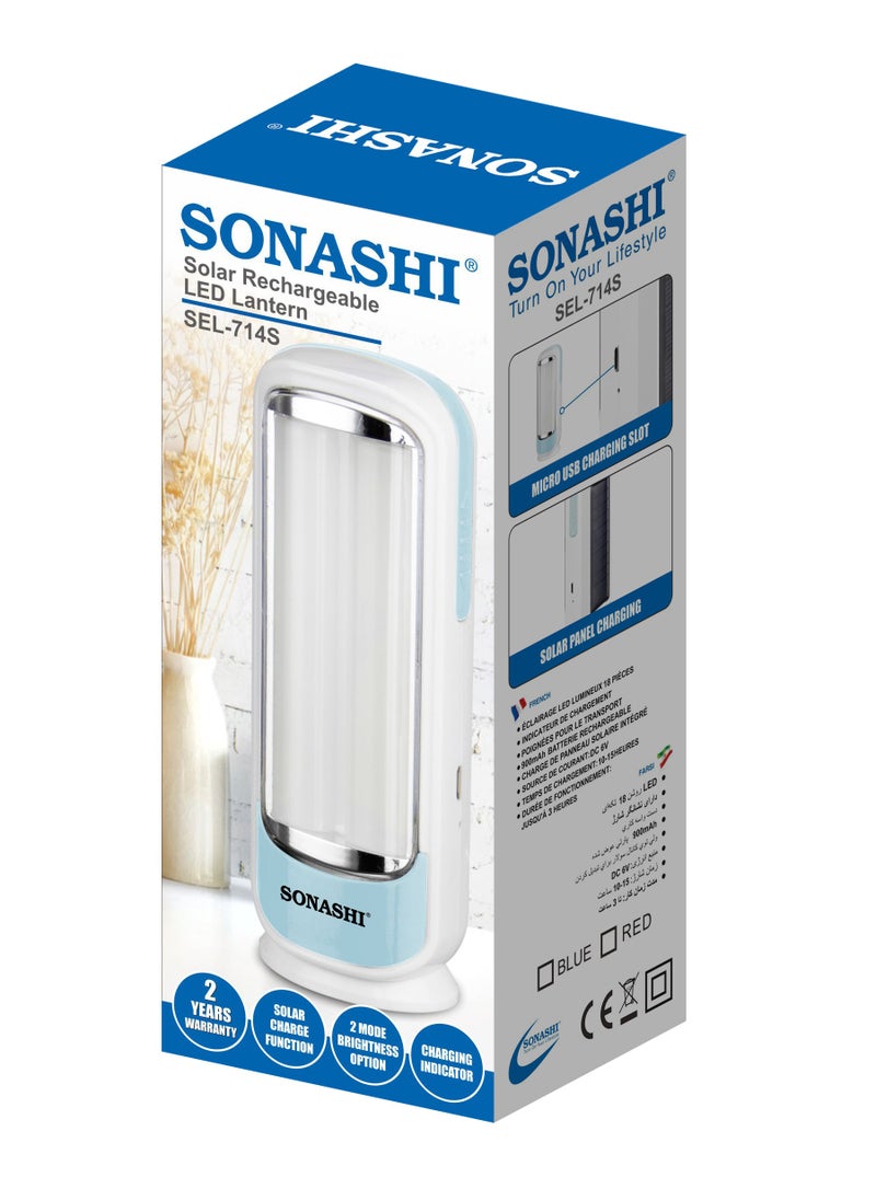 SONASHI - فانوس طوارئ قابل لإعادة الشحن بمقبض محمول | لوحة شمسية قابلة للشحن مع مؤشر شحن - تصميم متين وعملي لسهولة الاستخدام | مثالي للأنشطة الداخلية والخارجية - Image 1