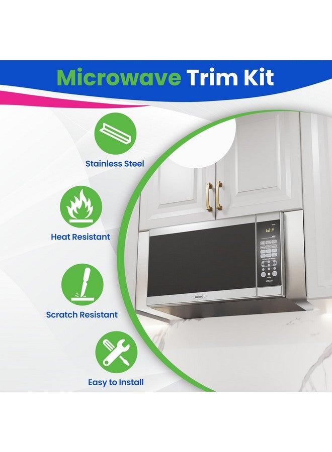 Bagean Microwave Filler Kit 2.95”W Stainless Steel Microwave Trim Kit Replaces Whirlpool 8171339 - Universal Microwave Trim Kit Fits Most Brands - Fills Over The Range Oven Cabinet Gap - 15.75”H x 10.75”D - Image 3