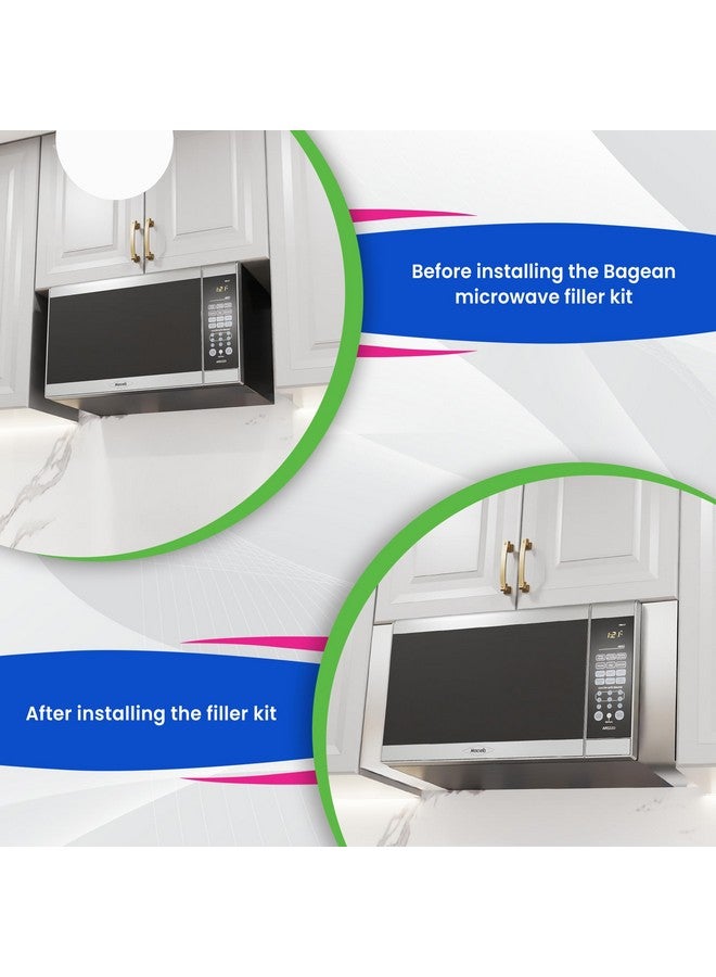 Bagean Microwave Filler Kit 2.95”W Stainless Steel Microwave Trim Kit Replaces Whirlpool 8171339 - Universal Microwave Trim Kit Fits Most Brands - Fills Over The Range Oven Cabinet Gap - 15.75”H x 10.75”D - Image 5