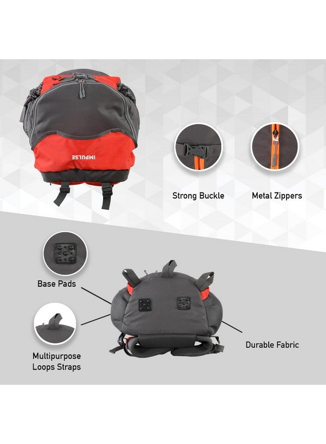 Impulse Rucksack bags 90 litres travel bag for Men's tourist bag for travel backpack for hiking trekking Bag for Men's camping Buckle Up Orange with 1 year Warranty (One Size) - Image 4
