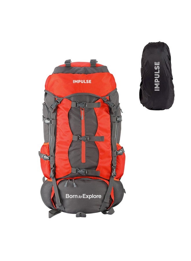 Impulse Rucksack bags 90 litres travel bag for Men's tourist bag for travel backpack for hiking trekking Bag for Men's camping Buckle Up Orange with 1 year Warranty (One Size) - Image 1
