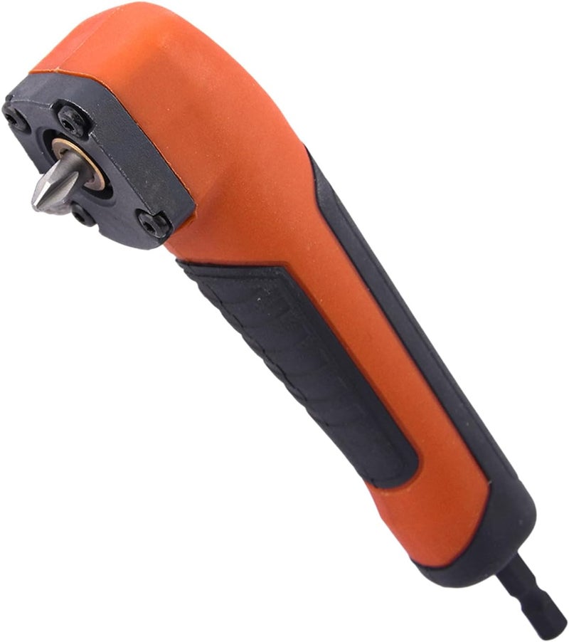 Calidaka Right Angle Attachment Electric Screwdriver Repair 90 Degree Corner Device Screwdriver Socket Adapter Drill Bit Corner Adapter (Orange) - Image 1