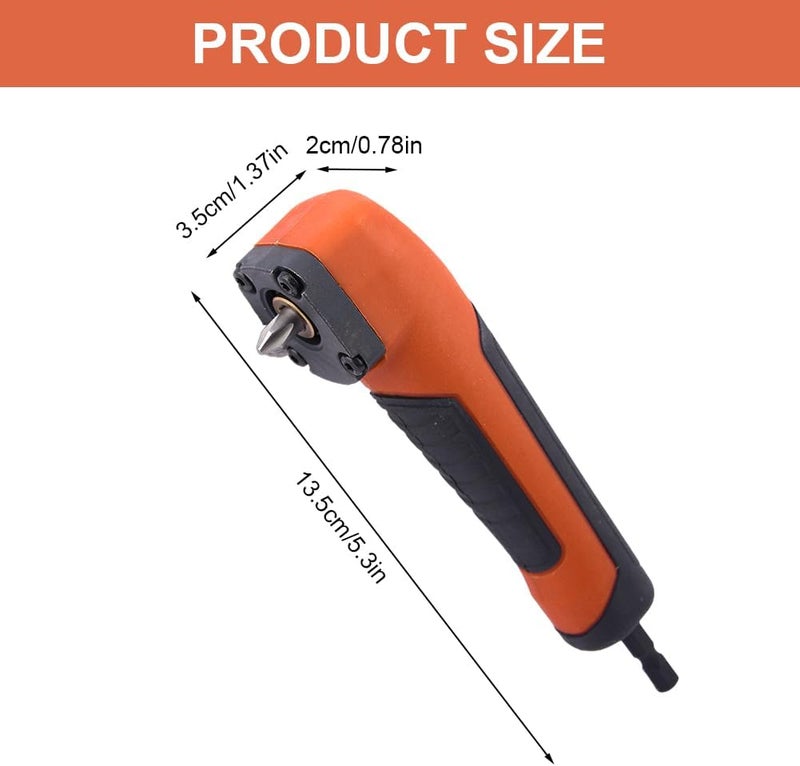 Calidaka Right Angle Attachment Electric Screwdriver Repair 90 Degree Corner Device Screwdriver Socket Adapter Drill Bit Corner Adapter (Orange) - Image 3