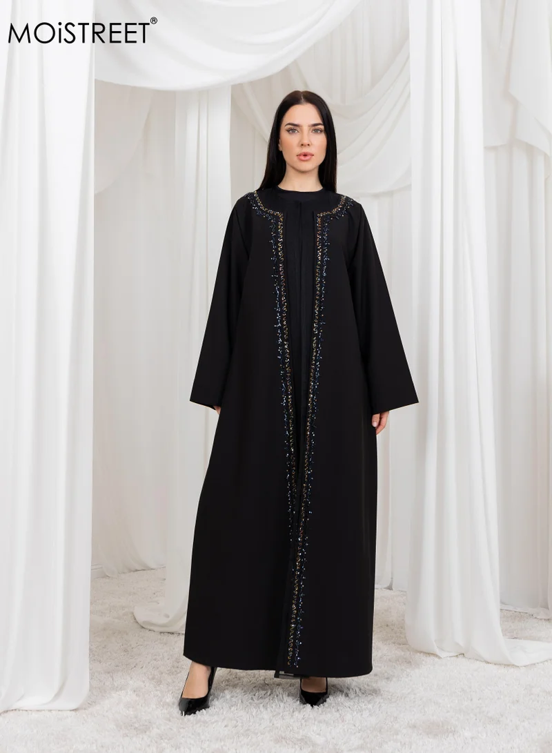 Moistreet Organza Embroidery Abaya