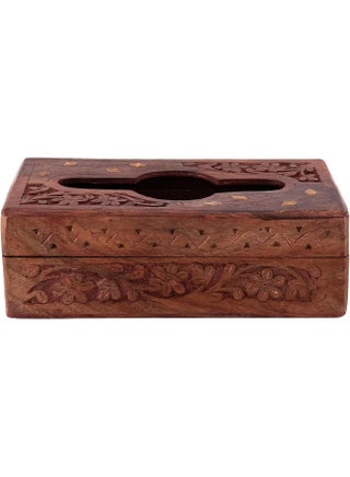 AKDC Wooden Tissue Box 12Cm X 23Cm X 8Cm Brown