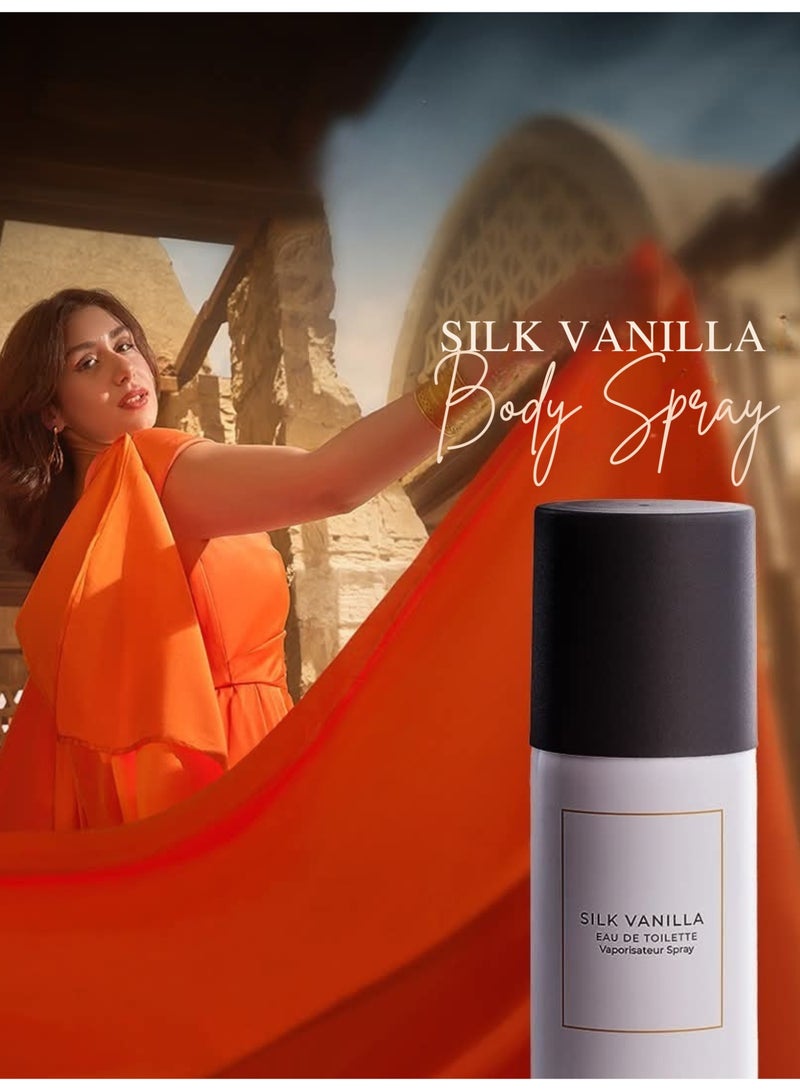 ماء الذهب Silk Vanilla Body spray For Women  100 ml - Image 4