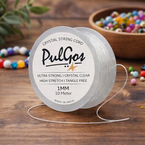 PulGos 𝟏𝟎𝐌 Pack-𝟐 Crystal Elastic Cord–1.0mm |Round Beading Thread for Bracelet Necklaces DIY Handmade Jewelry Making |Strong & Durable Spool for Crafting Flexible String for Beads & Accessories - Image 3