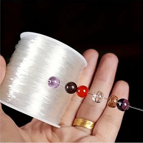 PulGos 𝟏𝟎𝐌 Pack-𝟐 Crystal Elastic Cord–1.0mm |Round Beading Thread for Bracelet Necklaces DIY Handmade Jewelry Making |Strong & Durable Spool for Crafting Flexible String for Beads & Accessories - Image 5