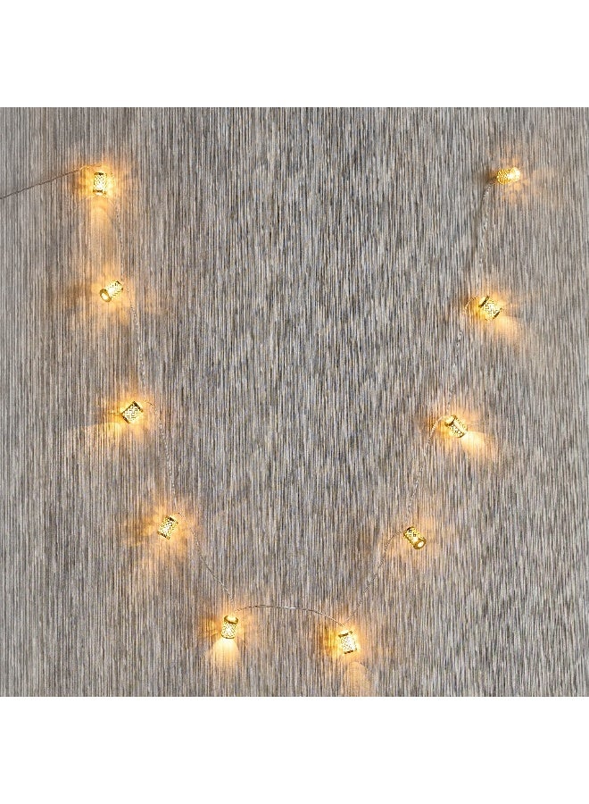 Home Box LED Metal Carved Tube String Light - Warm White - Image 1