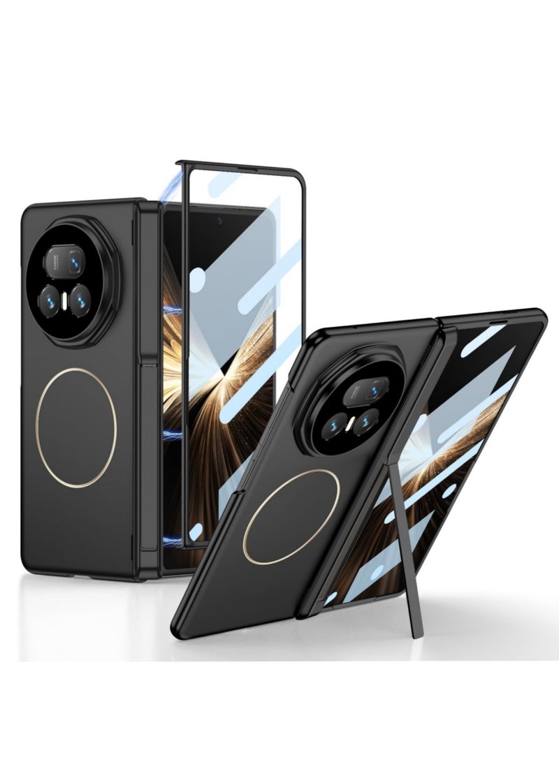 اووكاي جراب متوافق مع Honor Magic V5 مع واقي شاشة ومفصلة مغناطيسية، غطاء حماية شامل مقاوم للصدمات مع واقي شاشة مدمج [حامل] [شحن لاسلكي] (أسود) - Image 1