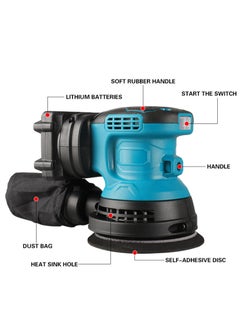Aikanbo 21V Cordless Random Orbital Sander Kit with Vacuum Attachment,Rechargeable Sander 6 Variable Speed Electric Hand Sander for Woodworking Sanding  - Image 2