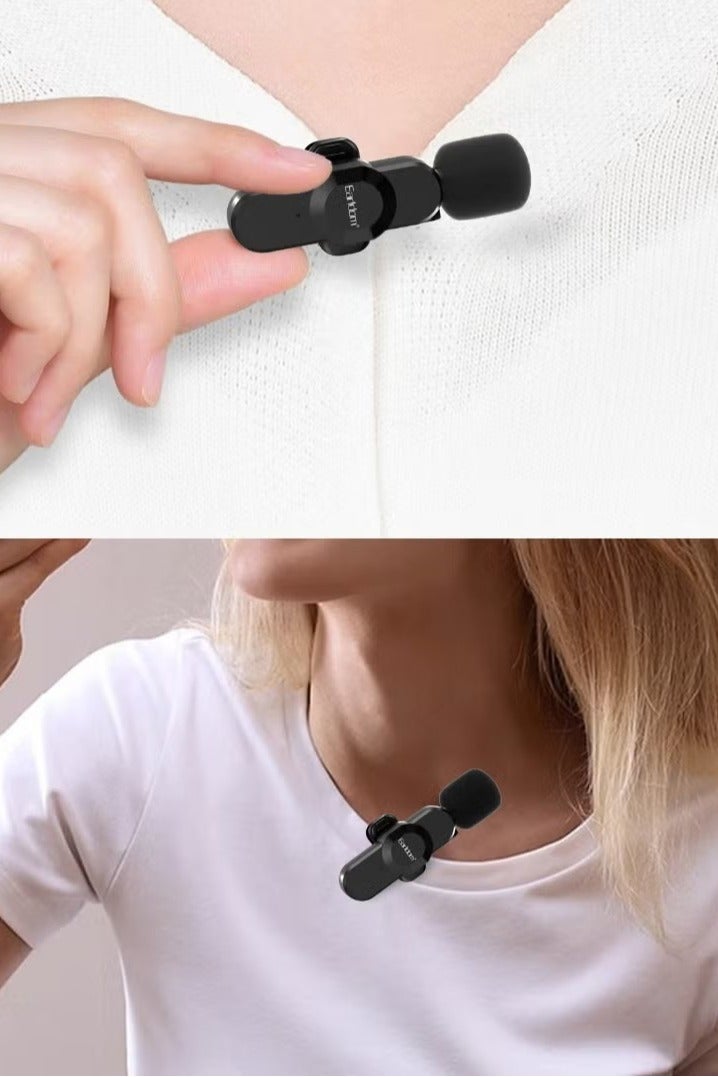 Wireless Lavalier Lapel Microphone with Type-C Connector – 25m Wireless Range, Dual Mic, Plug-and-Play for Video Recording, Interviews, Vlogging, Noise Reduction (2.4 GHz) - Image 3