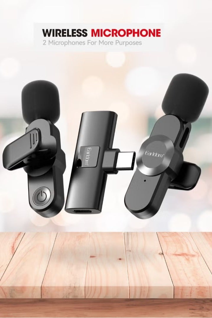 Wireless Lavalier Lapel Microphone with Type-C Connector – 25m Wireless Range, Dual Mic, Plug-and-Play for Video Recording, Interviews, Vlogging, Noise Reduction (2.4 GHz) - Image 4