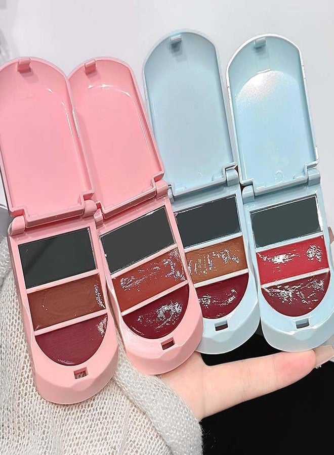 Cappuvini Cute Critter Lip Gloss Palette | Soft Light Texture Formula | 2 Shades Compact for Gradient Lips | Moisturizing Shine and Easy Layering Custom Lip Looks | Adorable Compact Design for Girls | High Glossy Finish | Cute Gen Z Makeup Essential for wet, Plump-Looking (04#Naked Milk Tea Color + Jujube Red, 3.5g) - Image 1