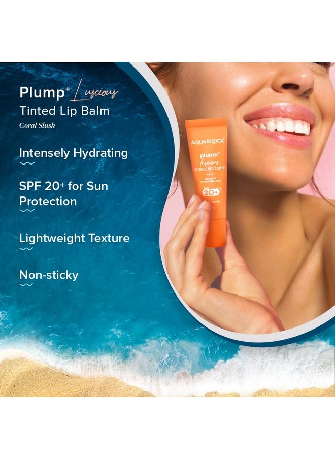 Aqualogica Coral Slush Plump+ Luscious Tinted Lip Balm With Mango And Hyaluronic Acid10G  - Image 4