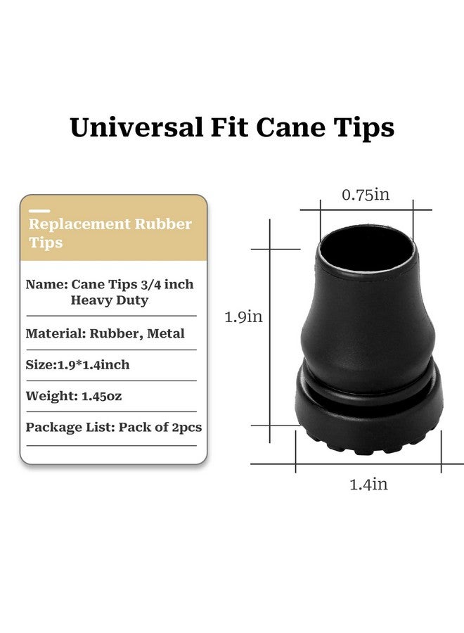 Sliverdew 4Pcs Cane Tips 3/4 Inch Heavy Duty Rubber Cane Tips, Anti Slip TPR Replacement Rubber Tips for Canes, Walking Sticks, Hiking Stick, Seniors Crutches - Image 1
