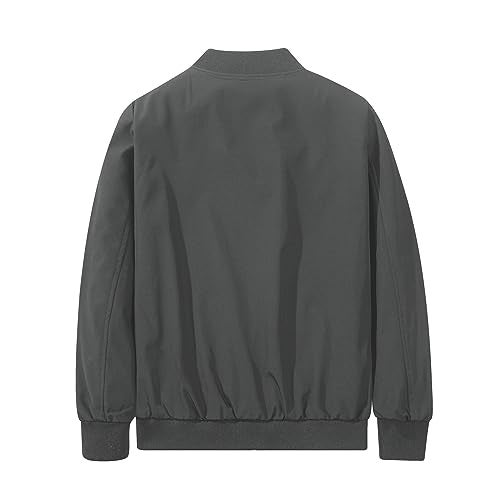 XiaoYouYu Men's Bomber Jacket Fashion Stylish Lightweight Windbreaker Spring Fall Casual Jackets for Men Dark Grey Medium - Image 2