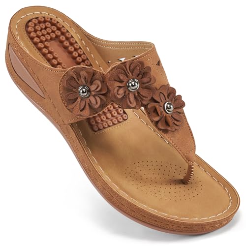 FUDYNMALC Sandals Women Wedge Shoes: Summer Dressy Flip Flops Comfortable Orthopedic Platform Footwear Casual Walking Wedges - Image 1